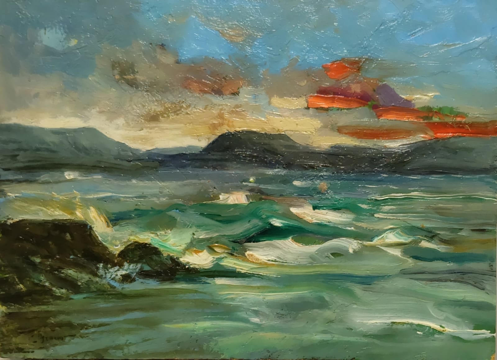 Marina Óleo Tablex 16cm x 22cm