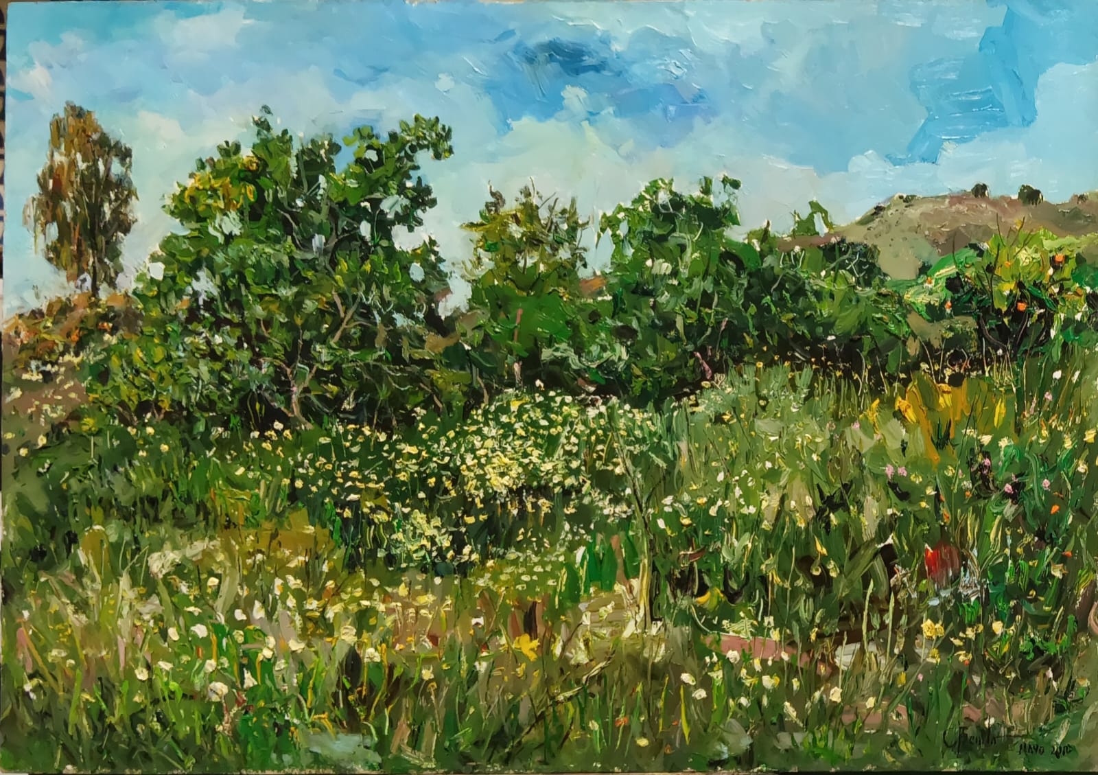 Paisaje Málaga Óleo Tablex 30cm x 50cm