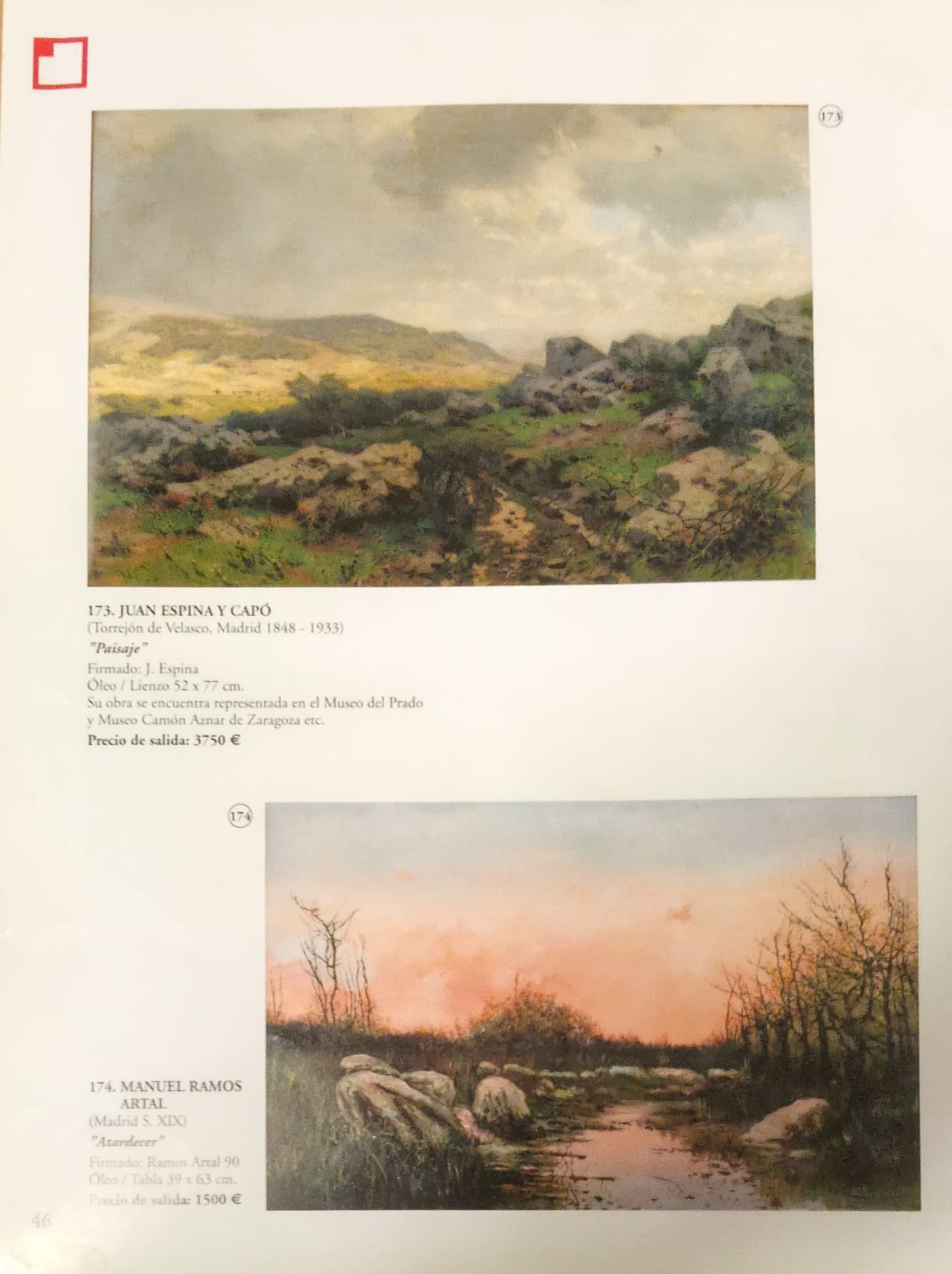 JUAN ESPINA Y CAPÓ (Torrejón de Velasco, Madrid 1848 - 1933) Óleo Paisaje Juan Espina Y Capó 52cm x 77cm