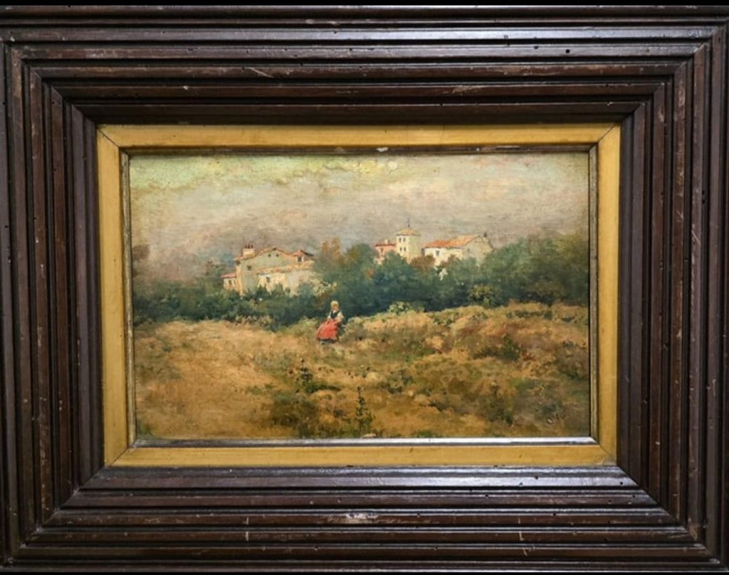 MARTÍN RICO Y ORTEGA Óleo Sobre Tabla Enmarcado s.XIX 35cm x 44,5cm