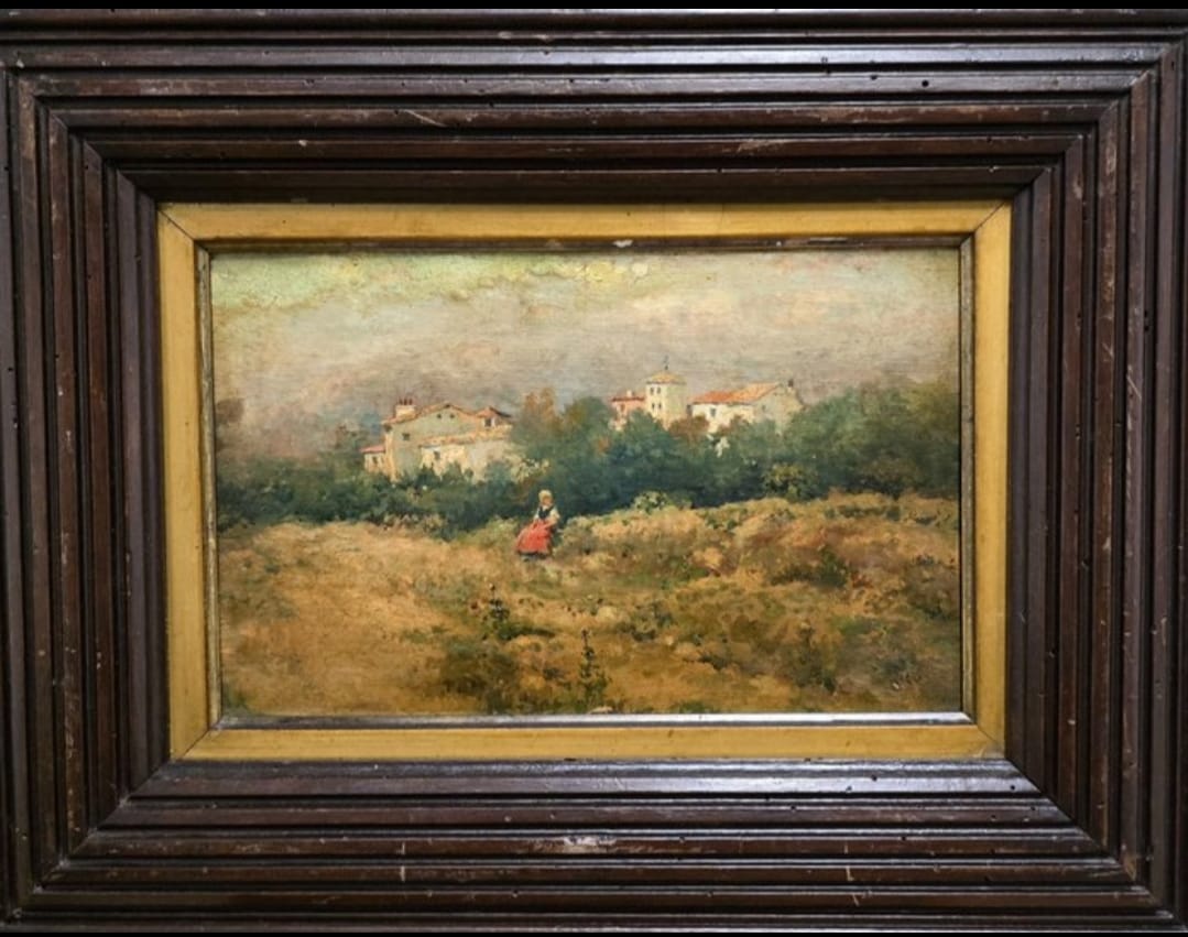 MARTÍN RICO Y ORTEGA Óleo Sobre Tabla Enmarcado s.XIX 35cm x 44,5cm