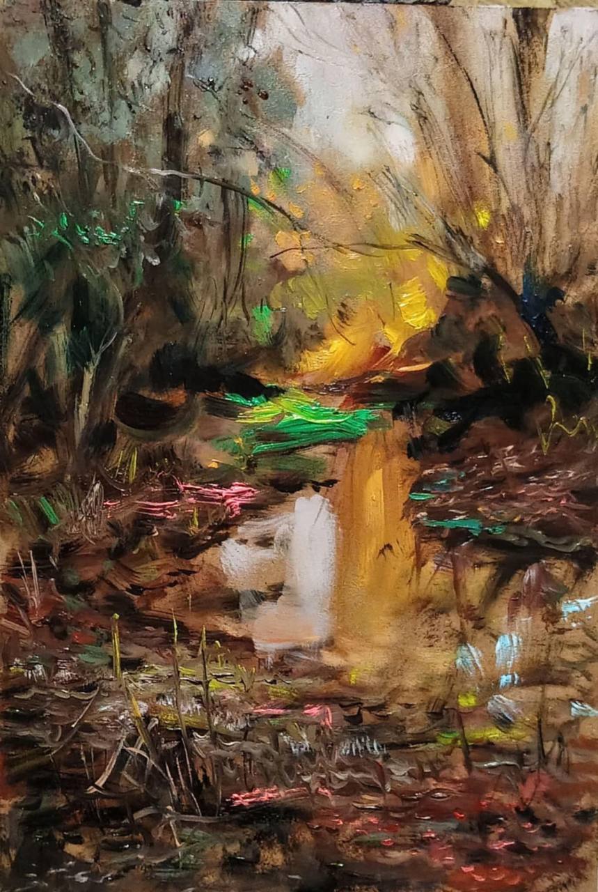 Paisaje Óleo Tabla 28cm x 27cm