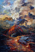 Volcán Óleo Lienzo 22cm x 33cm