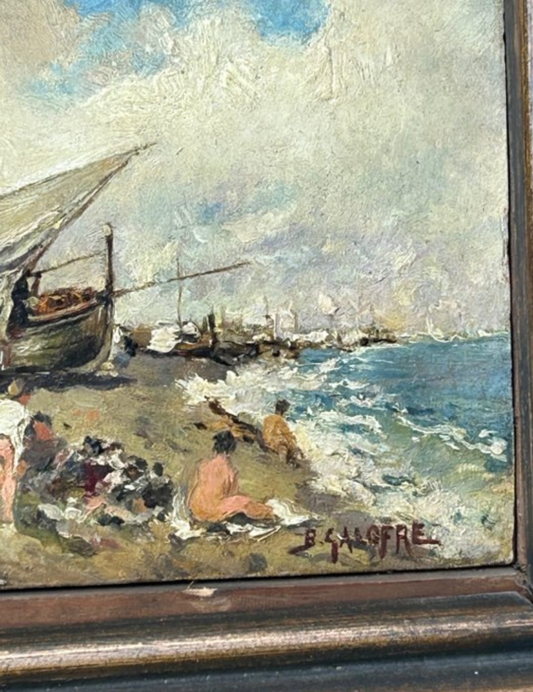 BALDOMERO GALOFRE Óleo Enmarcado s.XIX 13cm x 15cm Sin Marco y 31cm x 34cm Con Marco