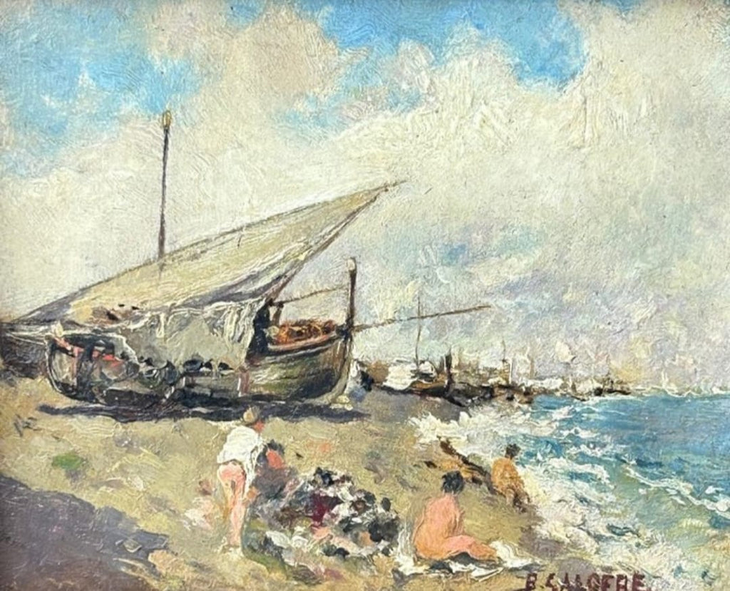 BALDOMERO GALOFRE Óleo Enmarcado s.XIX 13cm x 15cm Sin Marco y 31cm x 34cm Con Marco