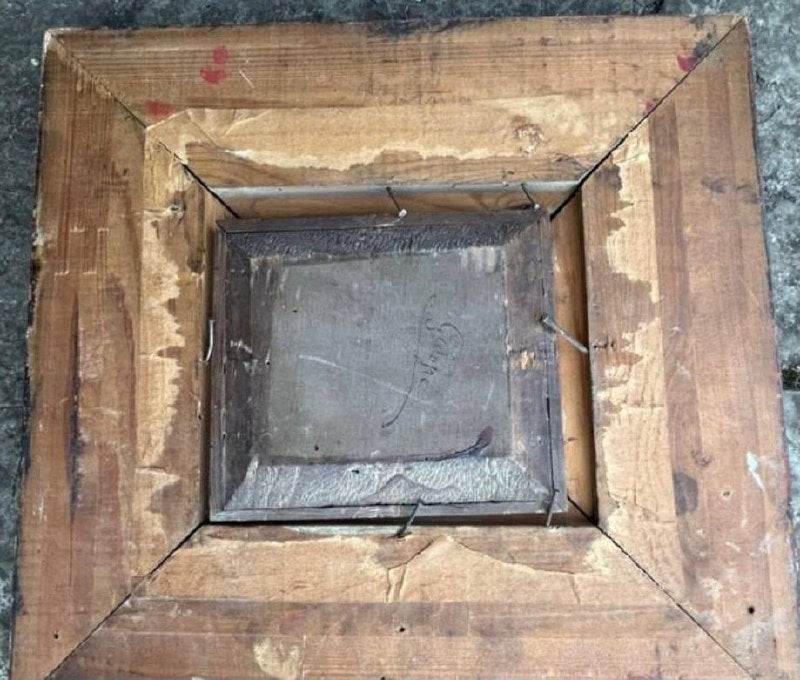 BALDOMERO GALOFRE Óleo Enmarcado s.XIX 13cm x 15cm Sin Marco y 31cm x 34cm Con Marco